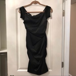 Black fitted off the shoulder dress